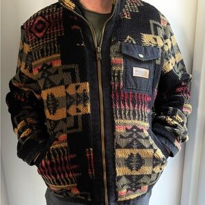 Pendleton Men's Sherpa Aztec Patterned Zip- Up Jacket XL